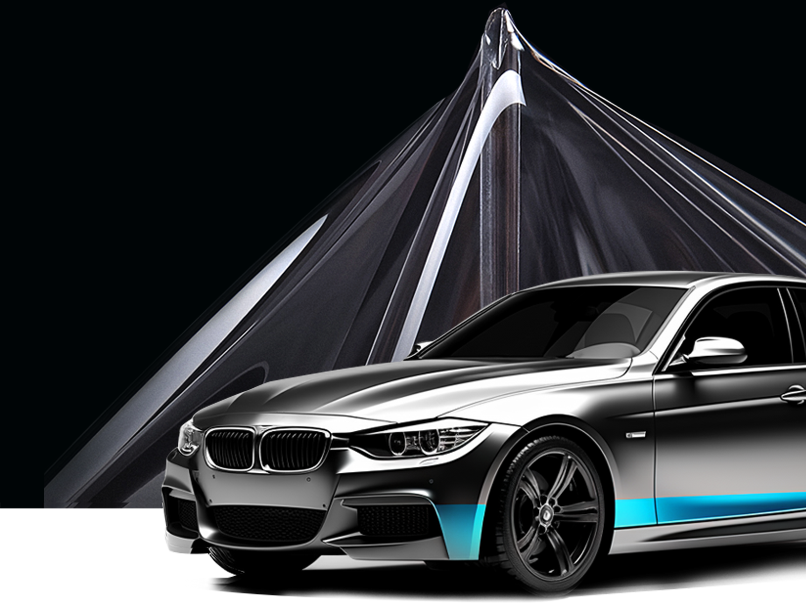 Metallic gray BMW with transparent ESTANE TPU paint protection film, offering durability, self-healing, and long-lasting impact resistance.